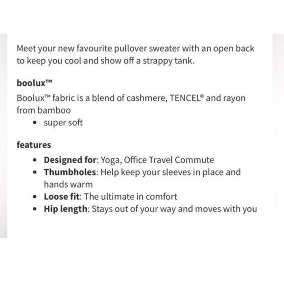 Lululemon Bring It Backbend Burgundy Open Back Sweater Cashmere Blend Sz 8 / 10 - Picture 10 of 10